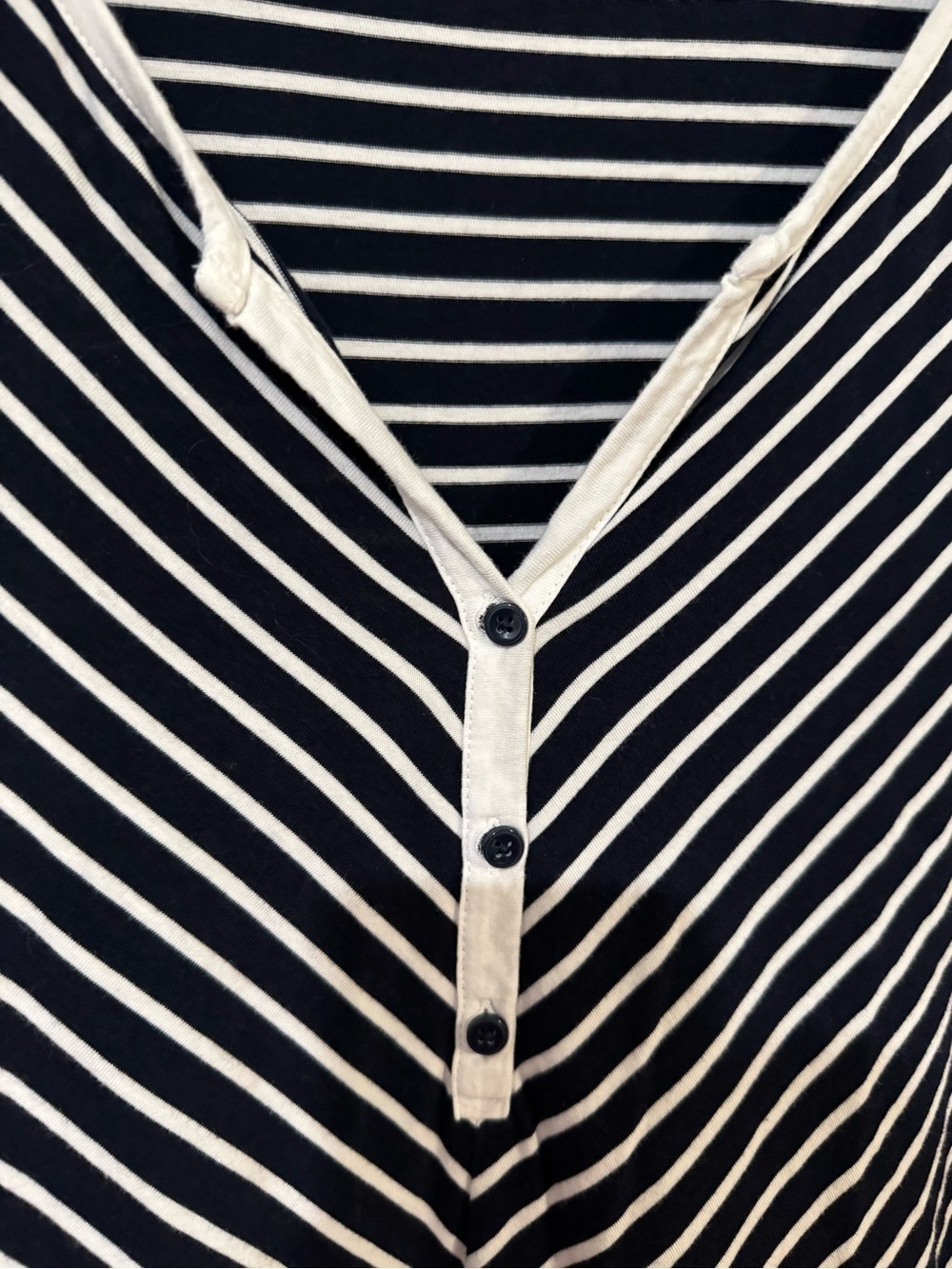 Jones New York Sport Woman 1X Navy White Striped Chevron Henley Tunic Top - Picture 8 of 8